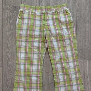 ⭐️Rare Vintage ⭐️ Juicy Couture GReen Plaid Capris